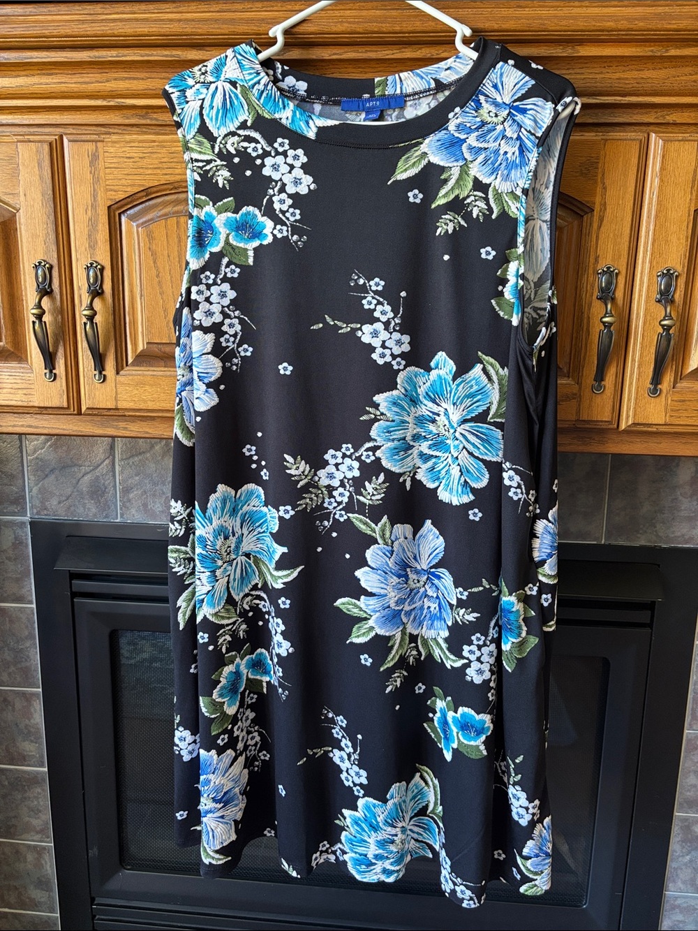 Apt. 9 Black Dress with Blue Floral Print